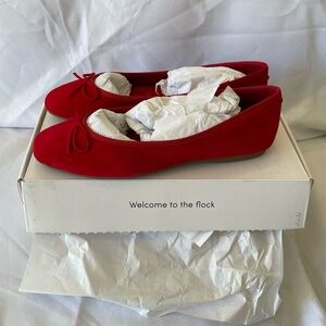 NIB! Birdies The Hummingbird Ballet Flats in Red Suede